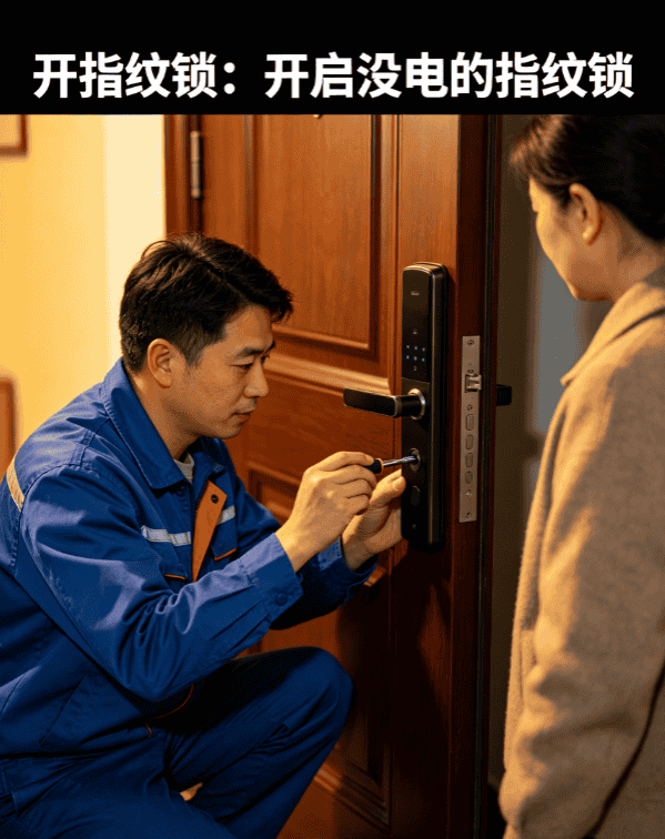 开启没电指纹锁